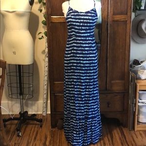 Tie Dye Blue maxi dress- Small
